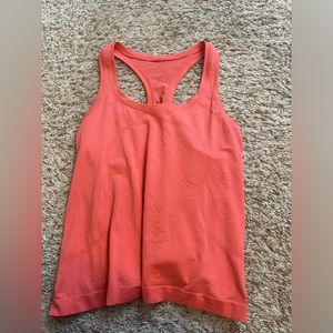 lululemon swiftly tanktop size 8 color coral orange